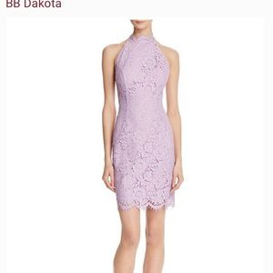 BB Dakota Cara high neck open back lace dress